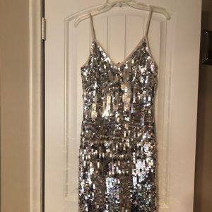 Silver Sequin Bodycon Midi